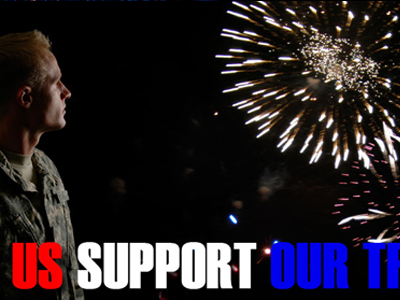 Support our Troops Web Banner for Revolution Pyro Fireworks